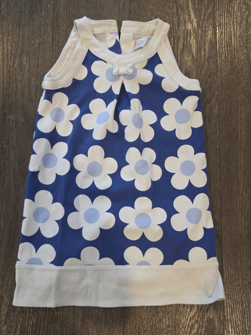 Gymboree Blue and White Floral Tank Dress with Light Blue Centers